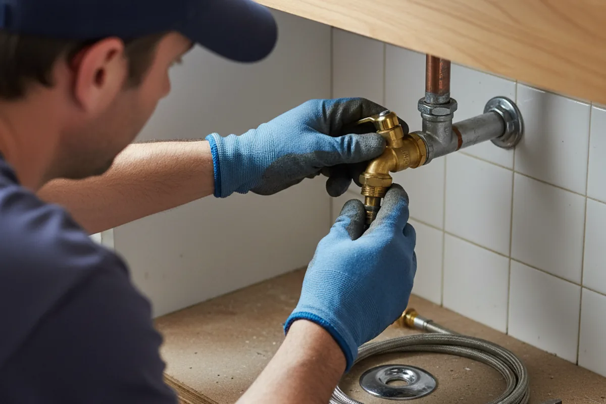 Shutoff valve and fitting work during Burst Pipe Repair in Saint Helens